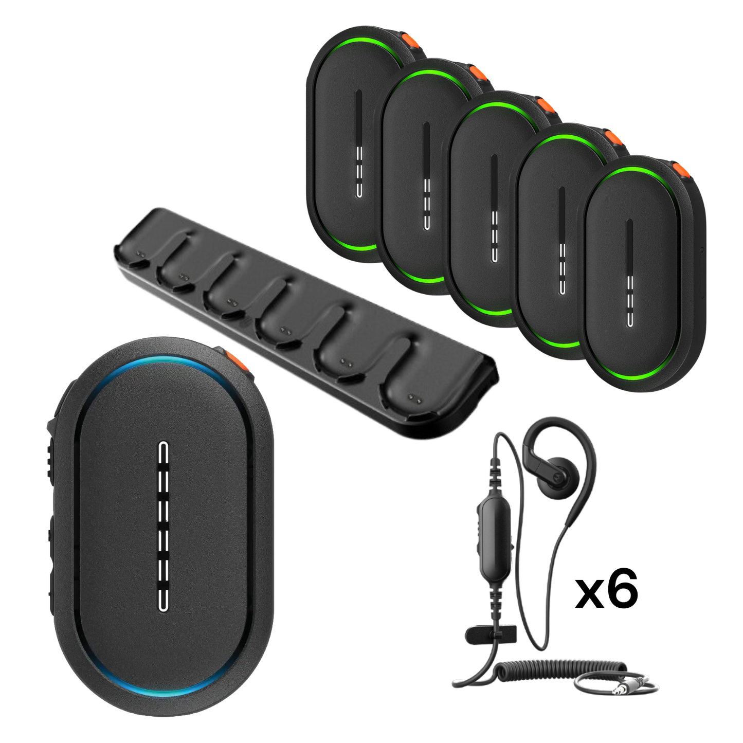 Motorola WAVE TLK 25 6-Pack | Optional 6-Bay Charger (Earpieces Included)
