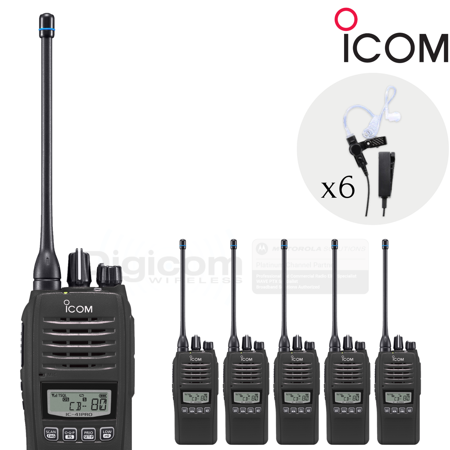 Icom IC-41 Pro - Security & Retail Basic 6 Pack