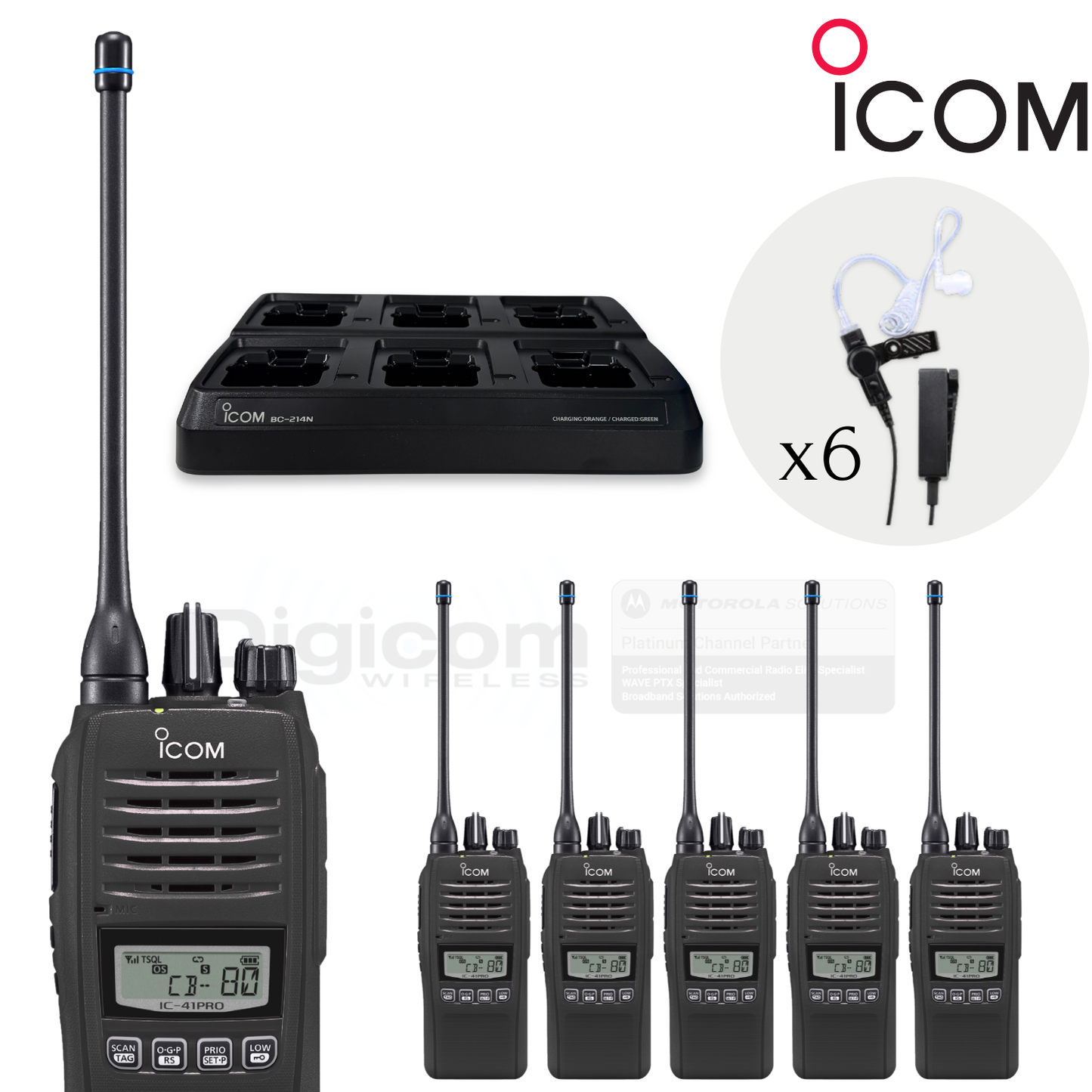 Icom IC-41 Pro - Security & Retail 6 Pack