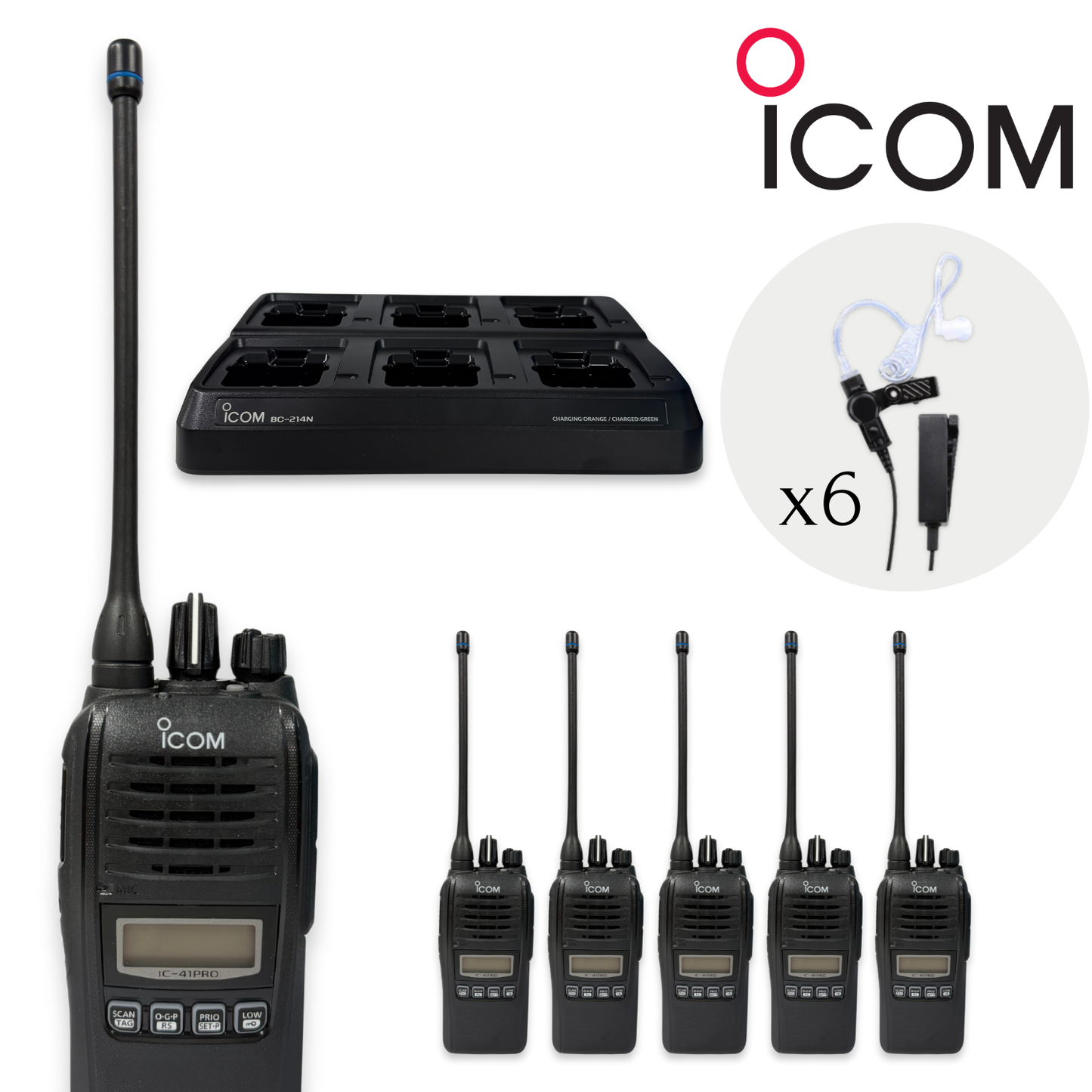 Icom IC-41 Pro - Security & Retail 6 Pack
