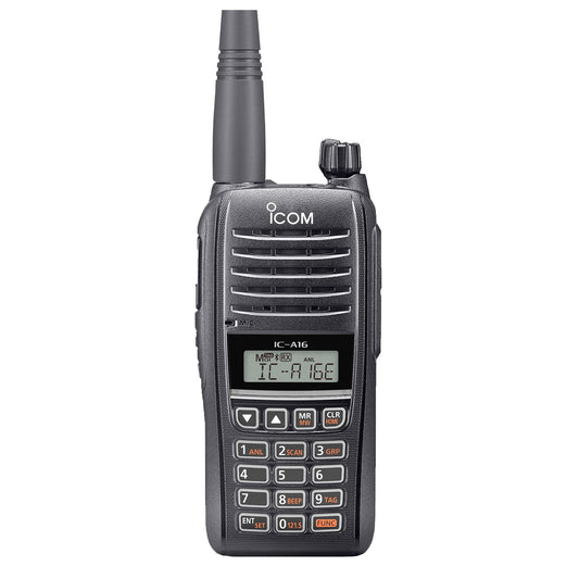 IC-A16E, NON-BT | 6 Watt (PEP), Handheld VHF Airband Transceiver (NON-BLUETOOTH)
