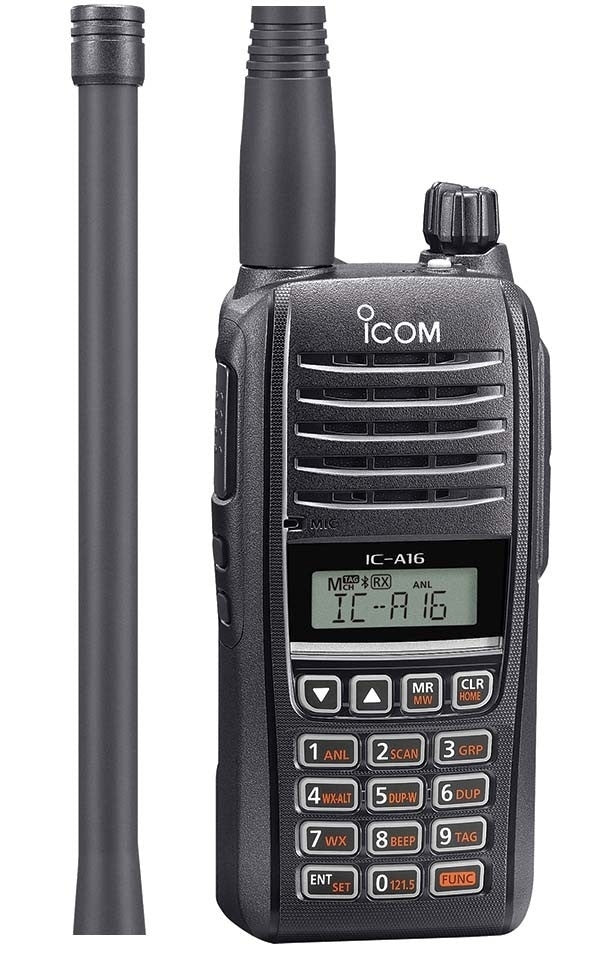 IC-A16E, NON-BT | 6 Watt (PEP), Handheld VHF Airband Transceiver (NON-BLUETOOTH)