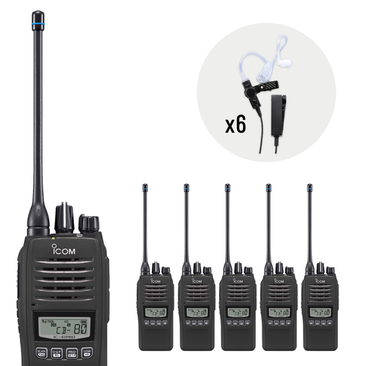 Icom IC-41 Pro 6 Pack | Earpieces (Security & Retail)