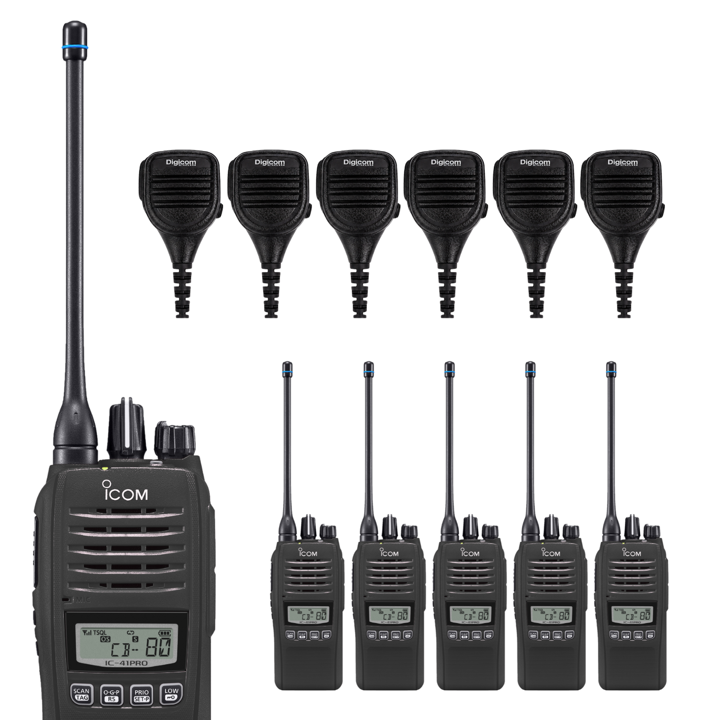 Icom IC-41 Pro 6 Pack | Standard Speaker Mics (Tradie)