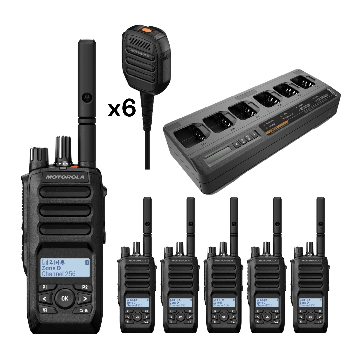 MOTOTRBO R5 6 Pack | UHF Digital Display Portable Two-Way Radio (MDH07RDH9VA1AN-AU)