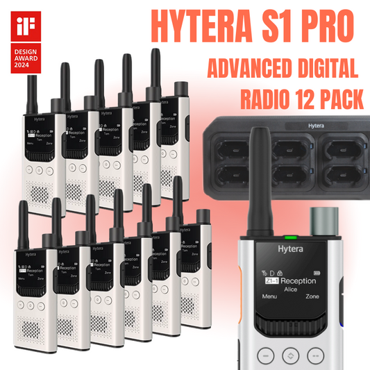 Hytera S1 Pro Enhanced Digital Radio Device 12 Pack + 1 x Hytera 8 Bay Charger