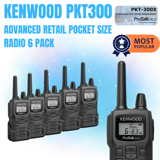 Kenwood PKT-300 | PKT300 UHF 2 Watt CB Radio 6 Pack